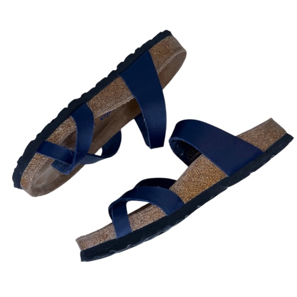 Betula by Birkenstock navy blue gold Mia softbed Sandals size 39 - Picture 5 of 16